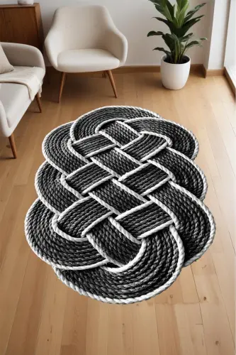 Digital Printing Laser Cut Knitting 3D Decorative Machine Washable Living Room Kitchen and Runner Rug-Dark Gray - 2