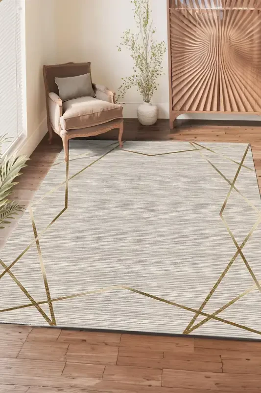 Digital Printing Washable Non-Slip Base Decorative Living Room Carpet Kitchen Carpet (21)-rectangle gray - 6