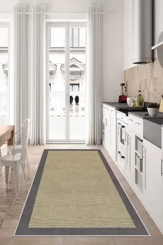 Digital Printing Washable Non-Slip Base Living Room Carpet Kitchen Carpet Hallway Carpet-Gray - 1