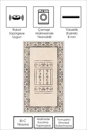 Digital Printing Washable Non-Slip Base Living Room Carpet Kitchen Carpet Runner and Bath Mat-Beige - 3