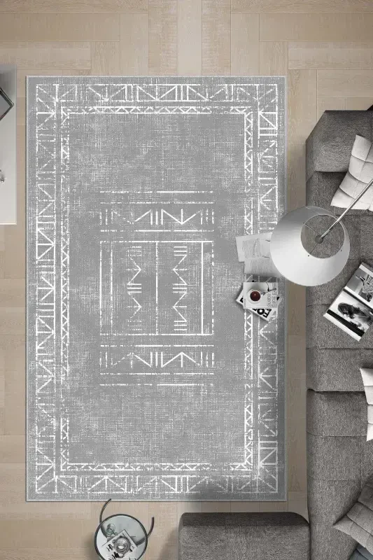 Digital Printing Washable Non-Slip Base Living Room Carpet Kitchen Carpet Runner And Bathroom Mat-Gray - 2