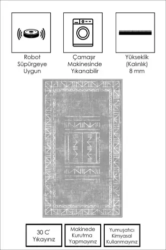 Digital Printing Washable Non-Slip Base Living Room Carpet Kitchen Carpet Runner And Bathroom Mat-Gray - 3