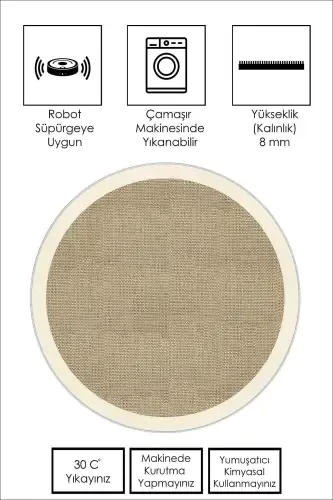 Digital Printing Washable Non-Slip Base Living Room Rug Kitchen Rug Corridor Rug-Round - WEST HOME (1)