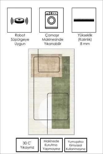 Digital Printing Washable Non-Slip Stain-Proof Beige Kitchen Carpet Living Room Carpet and Runner-beige - WEST HOME (1)