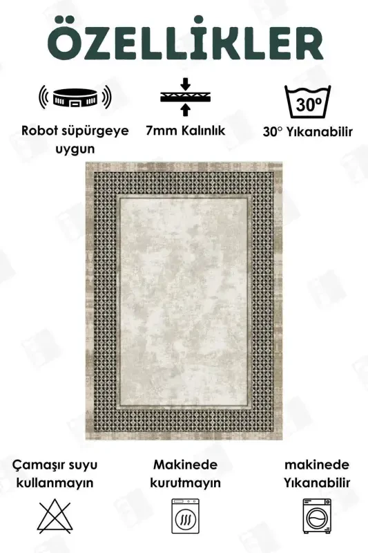 Digitally Printed Four Seasons Washable Non-Slip Base Children's Carpet, Runner, Kitchen and Living Room Carpet (15)-square - 2