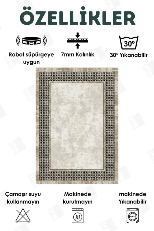 Digitally Printed Four Seasons Washable Non-Slip Base Children's Carpet, Runner, Kitchen and Living Room Carpet (15)-square - 8