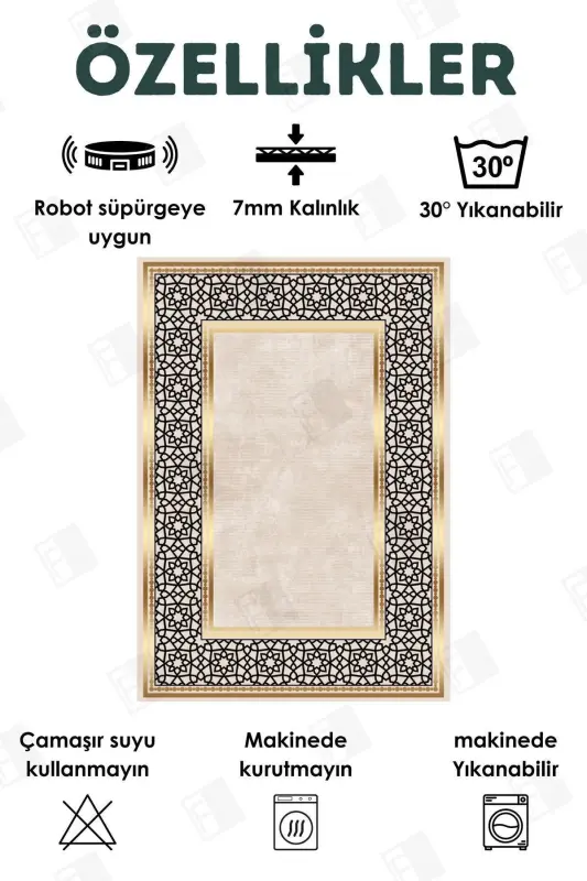 Digitally Printed Four Seasons Washable Non-Slip Base Children's Rug, Runner, Kitchen and Living Room Rug (12)-square - 5