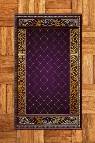 Digitally Printed Non-Slip Washable Prayer Rug 70x130 - PURPLE - 6