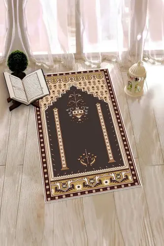 Digitally Printed Washable Classic Motif Prayer Rug 70x130, SECCADE-31-RENKLİ,-RENKLİ - 8