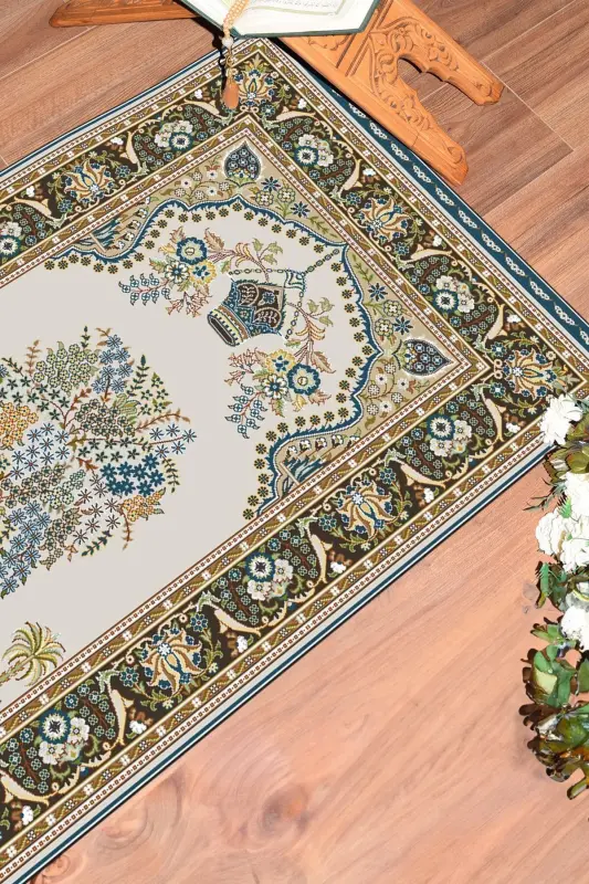Digitally Printed Washable Classic Pattern Gift Prayer Rug 70x130, Prayer Rug-29-blue,-BLUE - 2