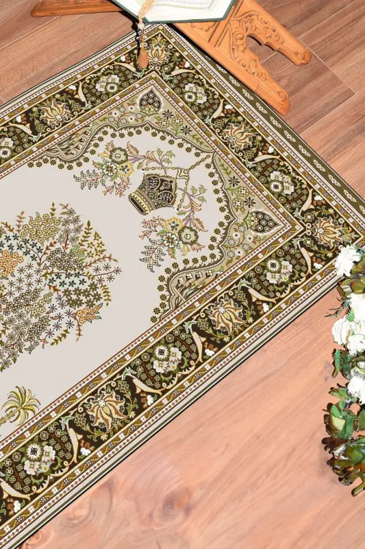 Digitally Printed Washable Classic Pattern Gift Prayer Rug 70x130, Prayer Rug-29-coffee,-BROWN - 2