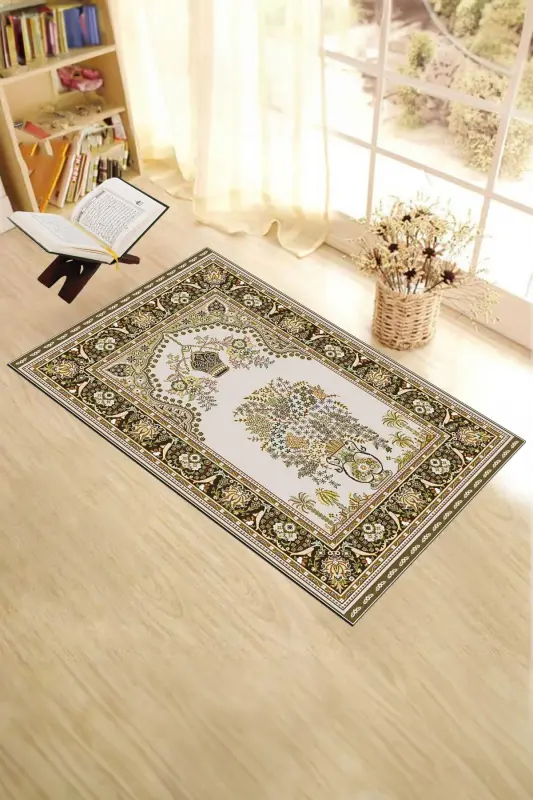 Digitally Printed Washable Classic Pattern Gift Prayer Rug 70x130, Prayer Rug-29-coffee,-BROWN - 5