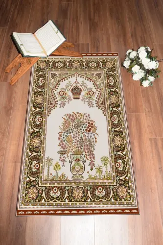 Digitally Printed Washable Classic Pattern Gift Prayer Rug 70x130, Prayer Rug-29-red,-RED - 3