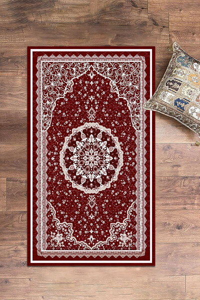 Digitally Printed Washable Classic Pattern Gift Prayer Rug 70x130, Prayer Rug-40-red - 5