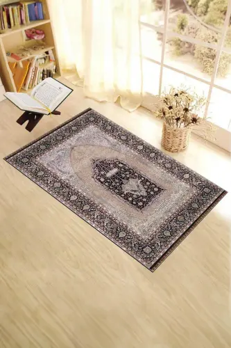 Digitally Printed Washable Gift Classic Prayer Rug 70x130cm, SECCADE-33-BROWN,-BROWN - 4