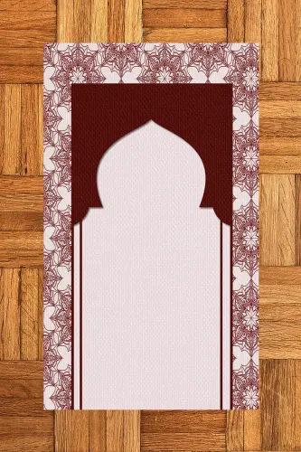 Digitally Printed Washable Gift Prayer Rug 70x130cm, SECCADE-25-KIRMIZI,-KIRMIZI - 4