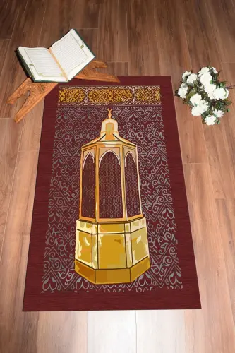 Digitally Printed Washable Gift Prayer Rug Seccade 70x130cm - RED 