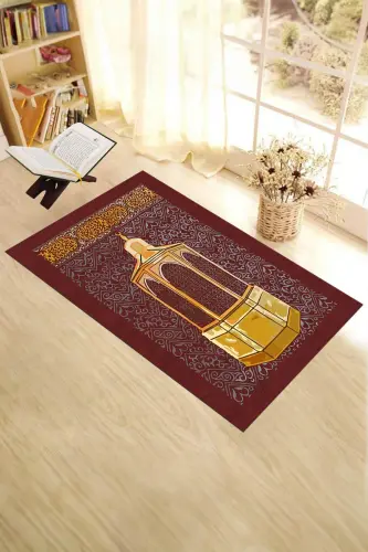 Digitally Printed Washable Gift Prayer Rug Seccade 70x130cm - RED - 4