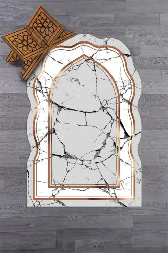Digitally Printed Washable Laser Cut Gift Prayer Rug 70x130, Prayer Rug-28-coffee,-BROWN - 6