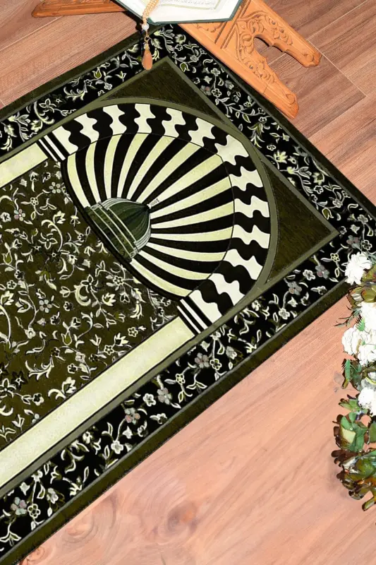 Digitally Printed Washable Mosque Motivated Gift Prayer Rug Prayer Mat 70x130cm - BROWN - 1