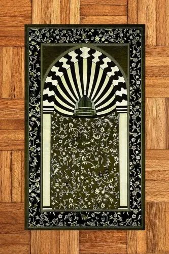 Digitally Printed Washable Mosque Motivated Gift Prayer Rug Prayer Mat 70x130cm - BROWN - 4