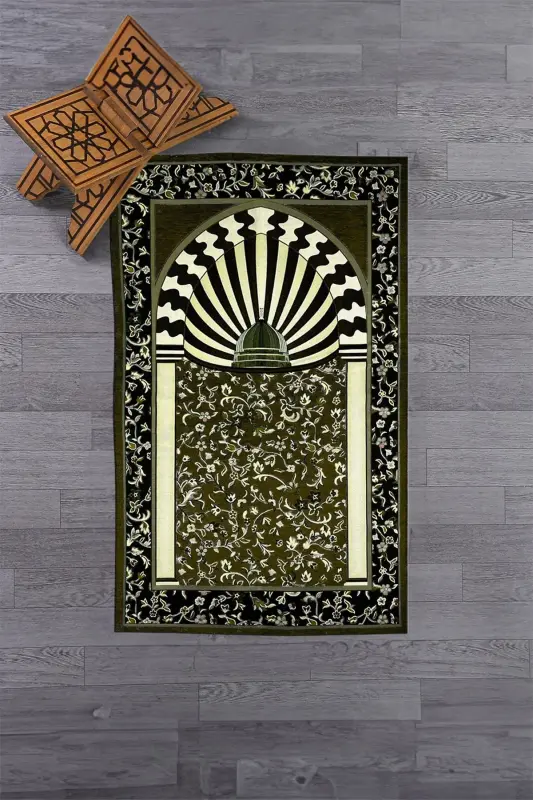 Digitally Printed Washable Mosque Motivated Gift Prayer Rug Prayer Mat 70x130cm - BROWN - 6
