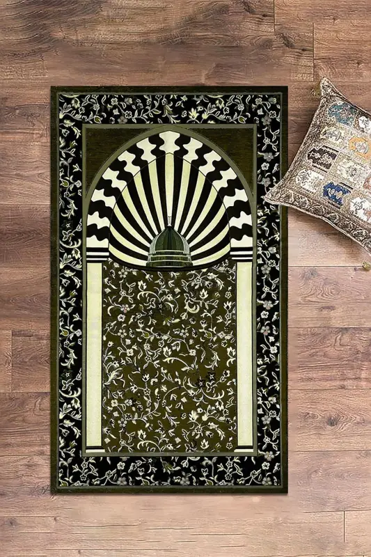 Digitally Printed Washable Mosque Motivated Gift Prayer Rug Prayer Mat 70x130cm - BROWN - 7