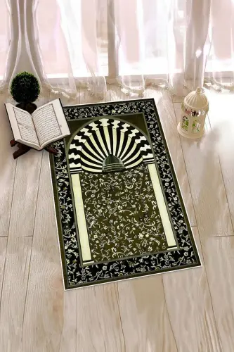 Digitally Printed Washable Mosque Motivated Gift Prayer Rug Prayer Mat 70x130cm - BROWN - 8