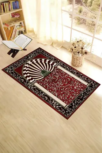 Digitally Printed Washable Mosque Motivated Gift Prayer Rug Prayer Mat 70x130cm - RED - 5