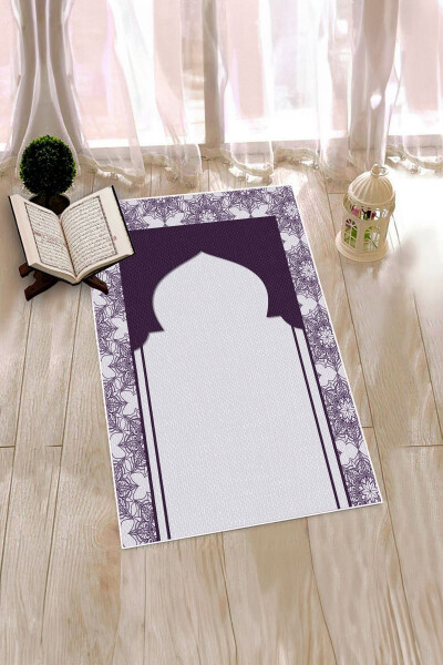 Digitally Printed Washable Prayer Rug 70x130cm, SECCADE-25-PURPLE - 1