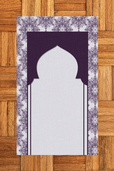 Digitally Printed Washable Prayer Rug 70x130cm, SECCADE-25-PURPLE - 5