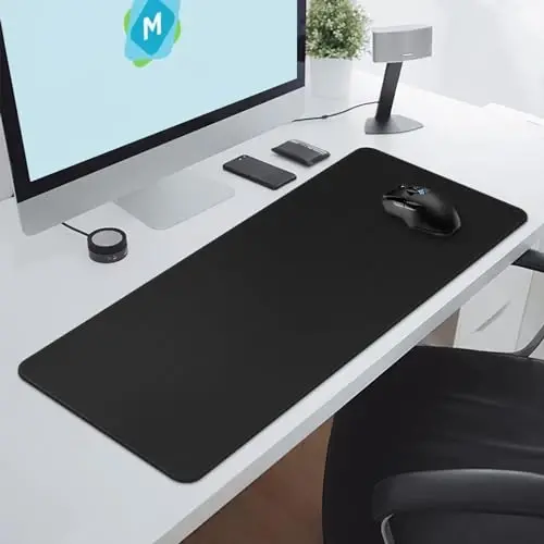 DIGSOM Black Mouse Pad Gaming Keyboard Pad 31.5 x 11.8 in Large Computer Mouse Pad with Anti-Slip Rubber Base and Stitched Edges, Extended Mouse Mat for Gaming Working - 4