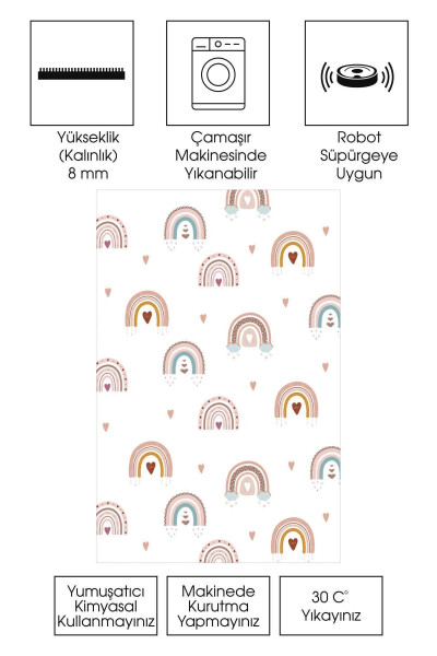 Dijital Baskı Dört Mevsim Leke Tutmaz Yıkanabilir Kaymaz Taban Antibakteriyel Çocuk Ve Bebek Halısı - 5
