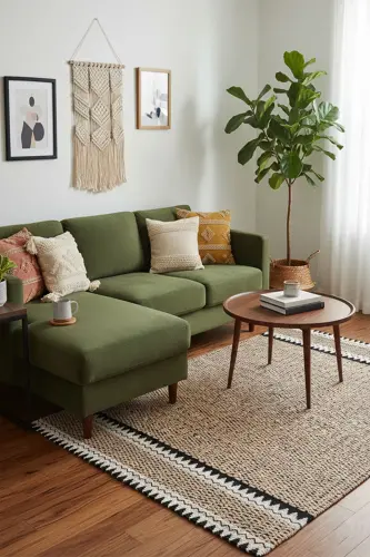 Dijital Baskı Jüt Görünümlü, Siyah Hasır Halı, Makinede Yıkanabilir Salon Halısı Yolluk - Bej - ECO CONCEPT (1)