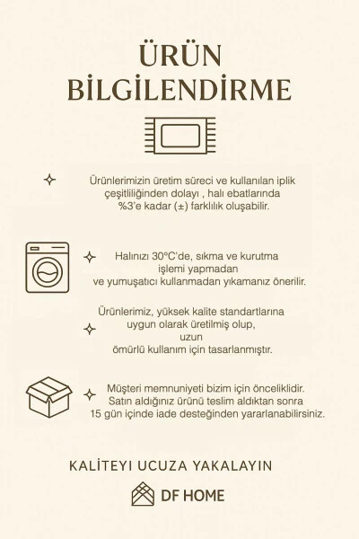 Dijital Baskı Jüt-hasır Yıkanabilir Kaymaz Taban Salon Halısı Mutfak Halısı Koridor Halısı Yolluk-bej - 4