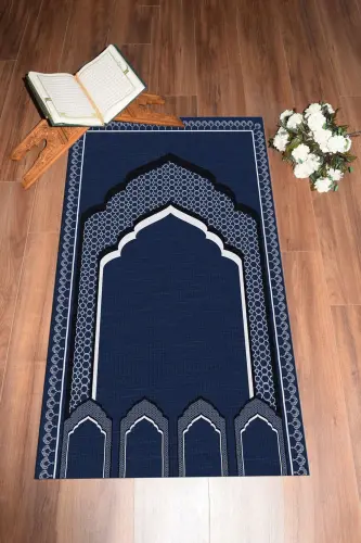 Dijital Baskılı Minber Motifli Yıkanabilir Motifli 70x130 Namazlık Seccade - MAVİ - 2