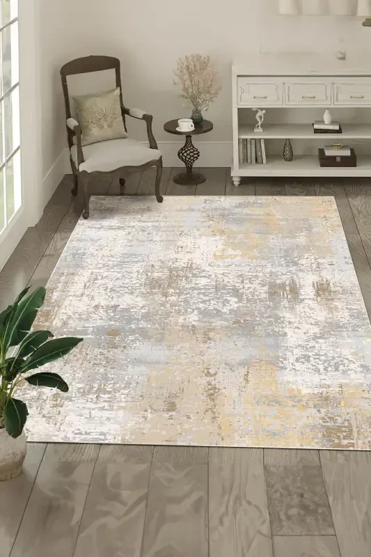 Dijital Baskı Yıkanabilir Kaymaz Taban Dekoratif Salon Halısı Mutfak Halısı (4)-karemavi - 3