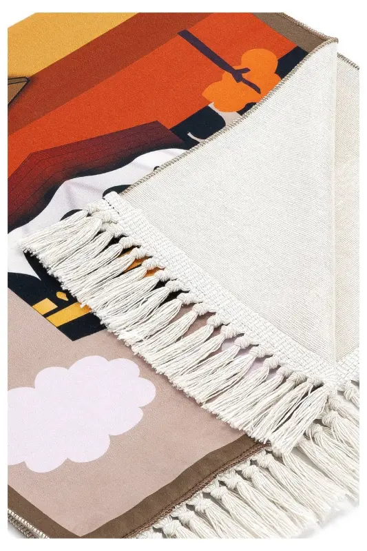 Dijital Baskılı Çocuk Seccadesi - Kayıklı Kabeli Kahverengi - 44 X 78 cm. - Kayıklı Kabeli Kahverengi - 3