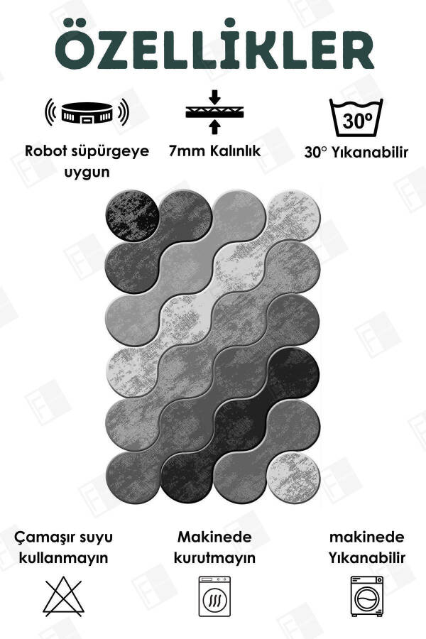 Dijital Baskılı Dört Mevsim Yıkanabilir Kaymaz Taban Çocuk Halısı, Yolluk, Mutfak Ve Salon Halısı - 17