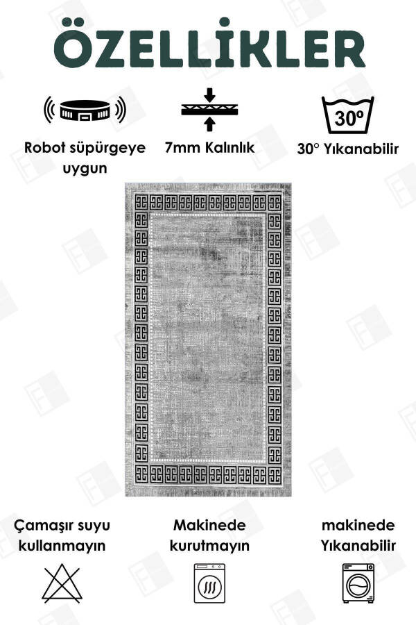 Dijital Baskılı Dört Mevsim Yıkanabilir Kaymaz Taban Çocuk Halısı, Yolluk, Mutfak Ve Salon Halısı - 7