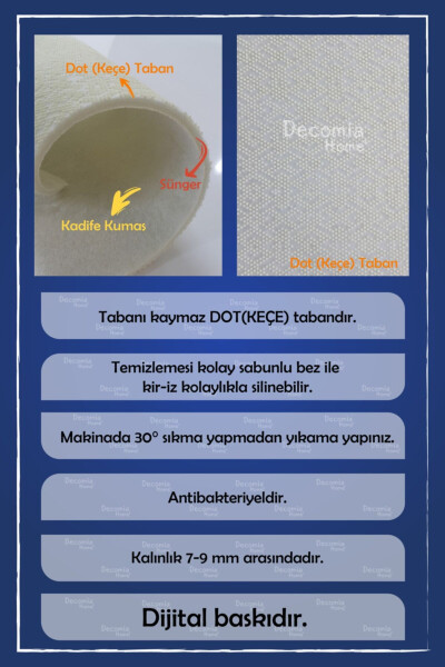 Dijital Baskılı Kaymaz Dot Taban Makinede Yıkanabilir Siyah Yüz Çizimli Halı Yoluk Salon Halısı-d575 - 5