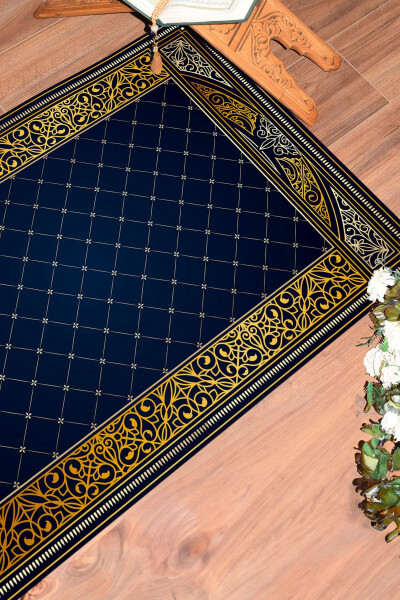 Dijital Baskılı Kaymaz Taban Yıkanabilir Namazlık Seccade 70x130 - MAVİ - 10