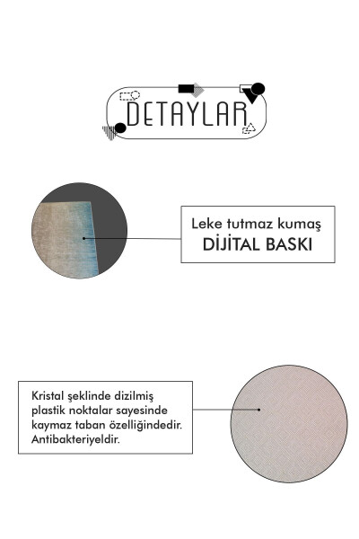 Dijital Baskılı Kaymaz, Yıkanabilir Asimetrik Kesim Siyah Çizgili Beyaz Halı-yolluk-d4055 - 3