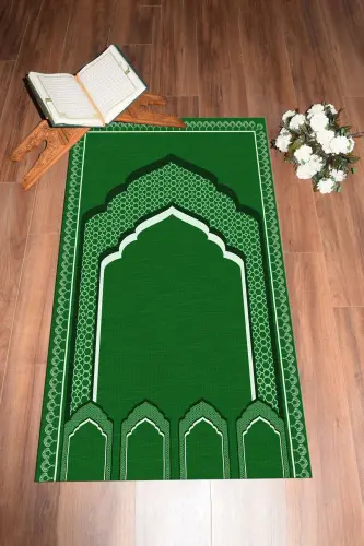 Dijital Baskılı Minber Motifli Yıkanabilir Motifli 70x130 Namazlık Seccade - YEŞİL - 9