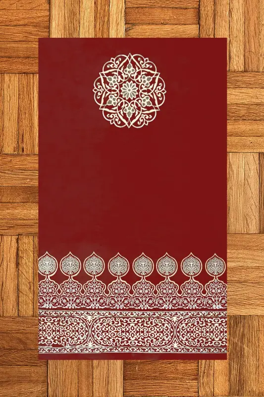 Dijital Baskılı Yıkanabilir Motifli Hediyelik Namaz Halısı Seccade 70x130 - KIRMIZI - 6