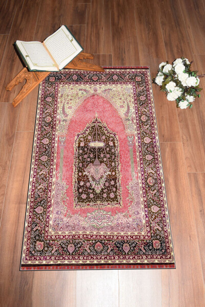 Dijital Baskılı Yıkanabilir Hediyelik Klasik Namazlık Seccade 70x130cm, SECCADE-33-KIRMIZI - 2