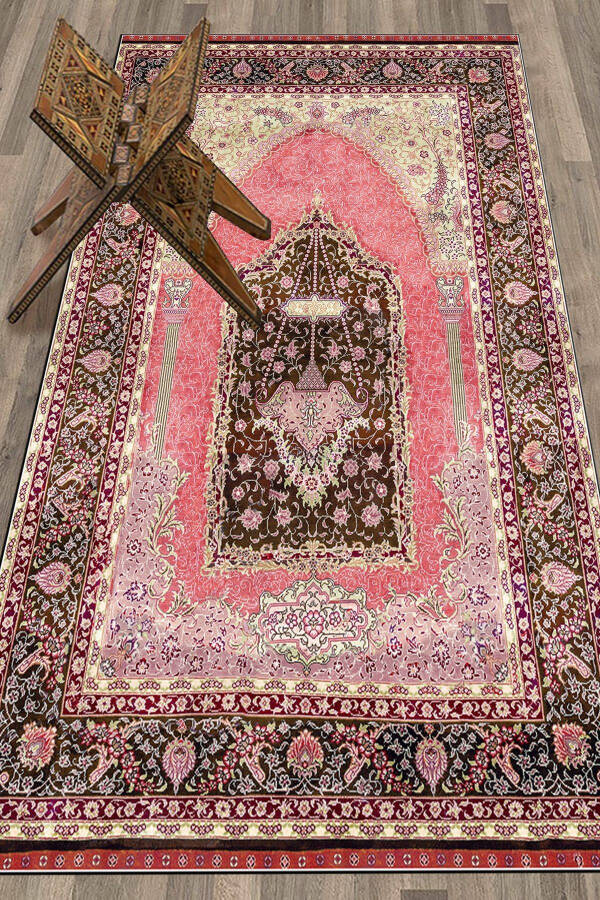 Dijital Baskılı Yıkanabilir Hediyelik Klasik Namazlık Seccade 70x130cm, SECCADE-33-KIRMIZI - 8