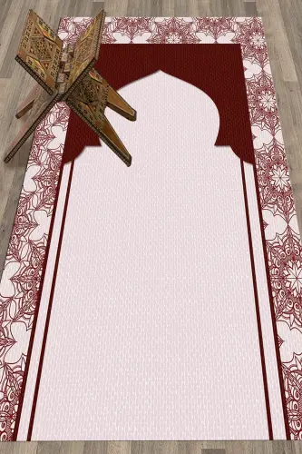 Dijital Baskılı Yıkanabilir Hediyelik Namazlık Seccade 70x130cm - KIRMIZI - 1