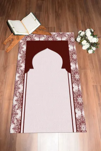 Dijital Baskılı Yıkanabilir Hediyelik Namazlık Seccade 70x130cm - KIRMIZI - 3