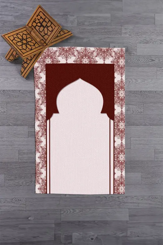 Dijital Baskılı Yıkanabilir Hediyelik Namazlık Seccade 70x130cm - KIRMIZI - 5